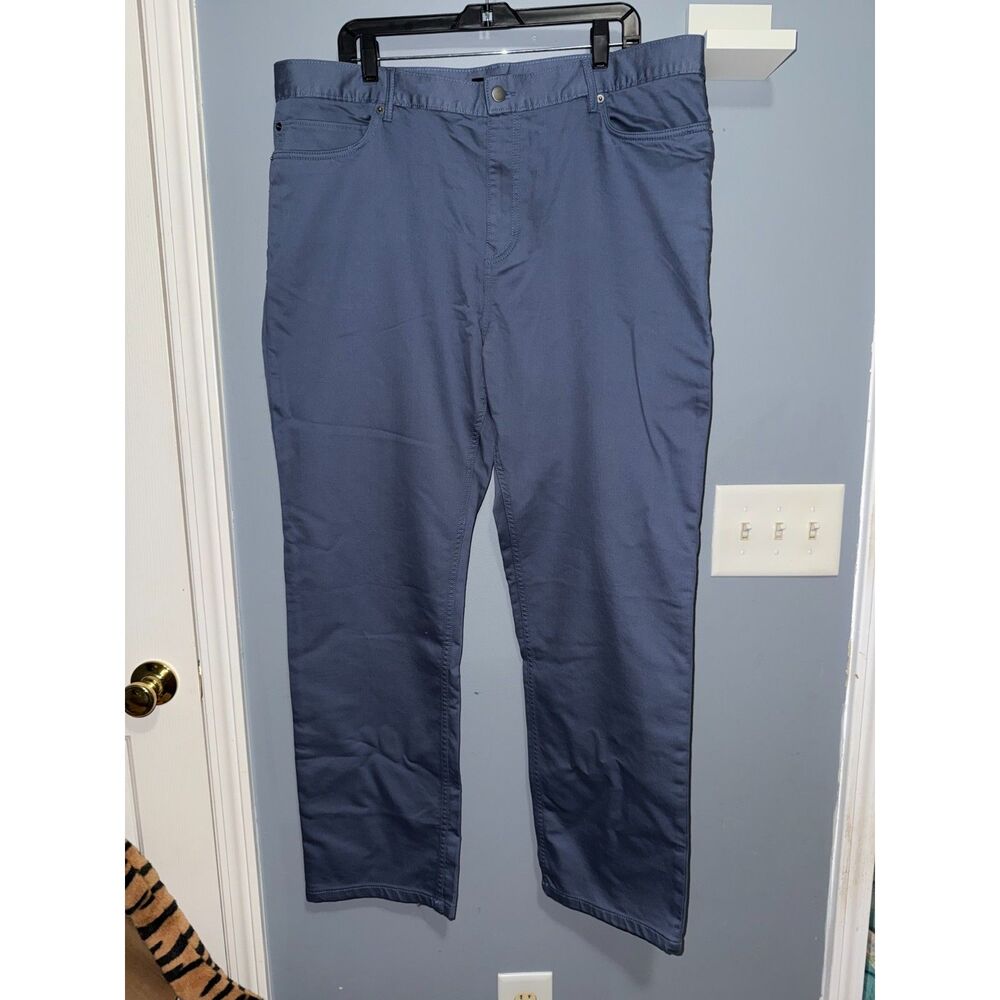 Men's Quince Comfort Stretch Blue Flat Front Chino-Style Pants | Size 40x32